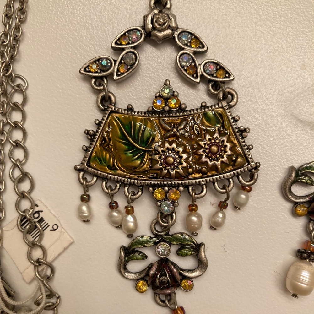 Art Deco Style Necklace and Earring Set